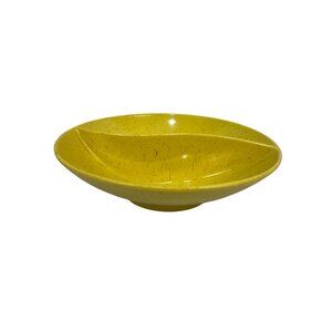 Holiday By Kenro Yellow Divided Melamine Plate Retro Speckled Design 9-Inch